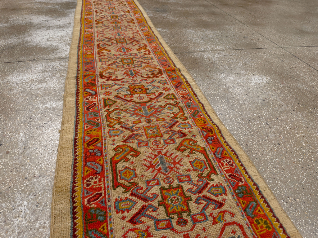Antique Turkish Oushak Long Runner, No.33379 - Staging