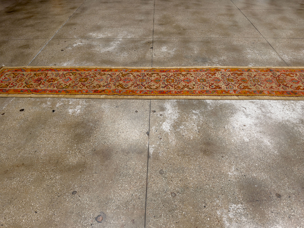Antique Turkish Oushak Long Runner, No.33379 - Staging