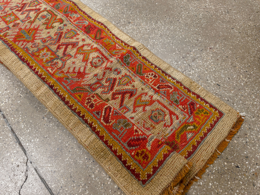 Antique Turkish Oushak Long Runner, No.33379 - Staging