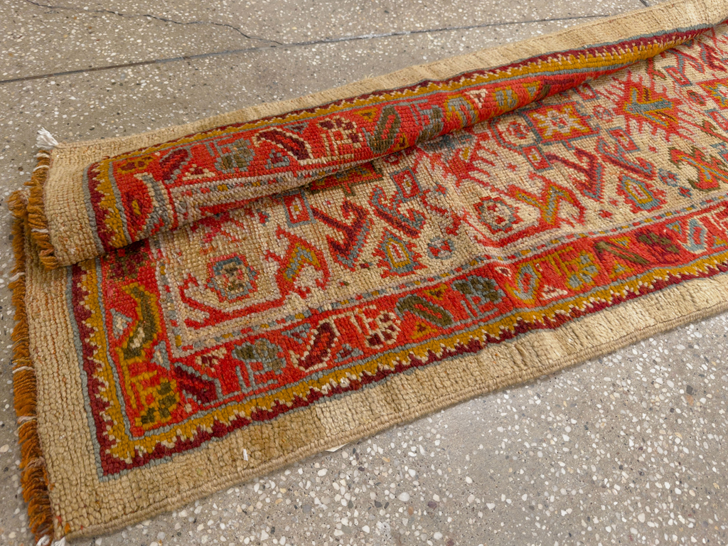 Antique Turkish Oushak Long Runner, No.33379 - Staging