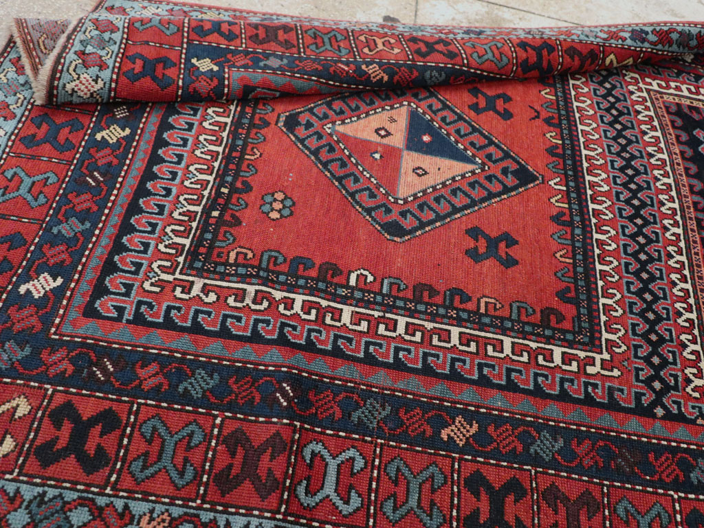 Antique Caucasian Karabagh Accent Rug, No.33380 - Staging