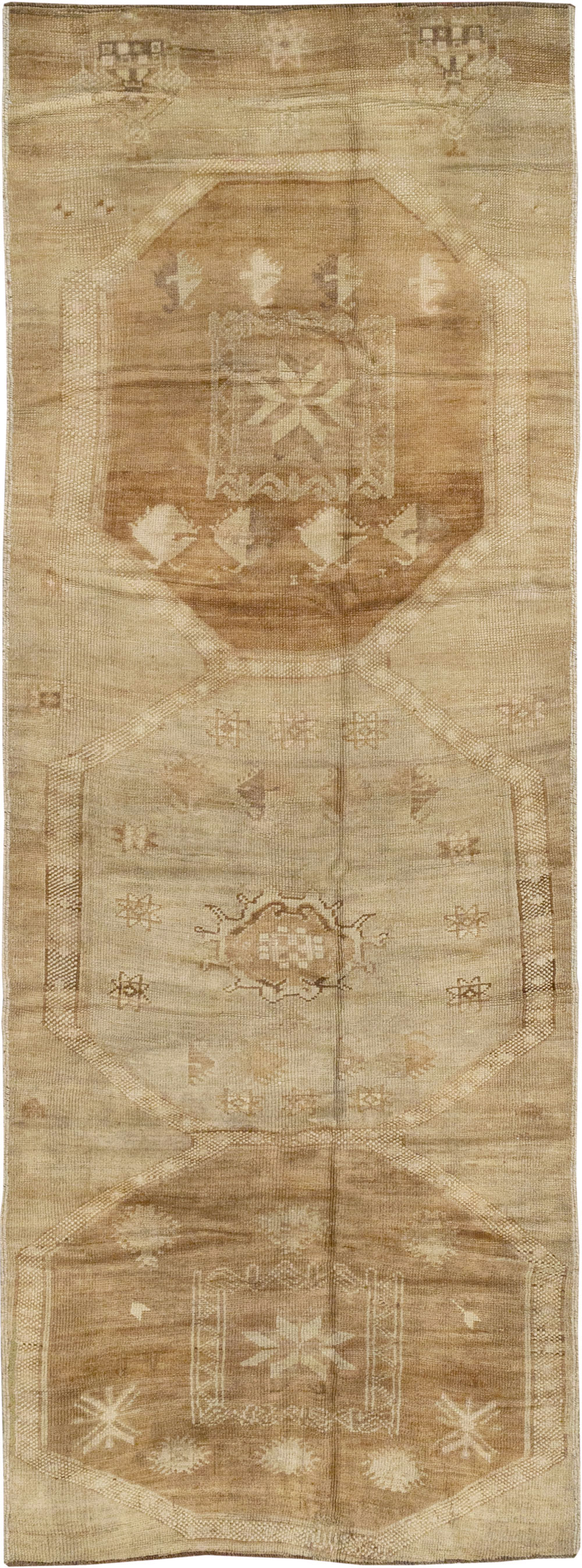 Vintage Turkish Anatolian Wide Runner, No.33387 - Staging