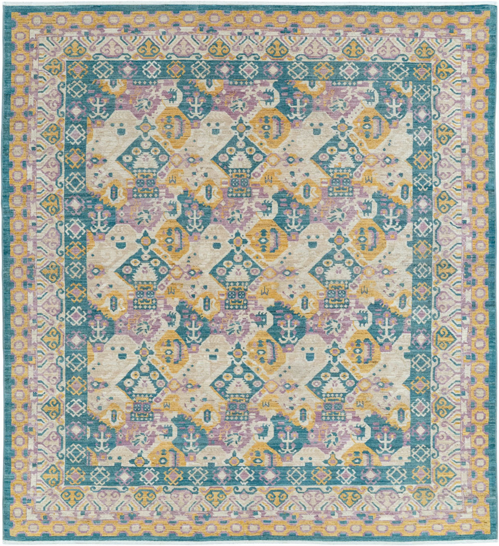 Modern East Turkestan Khotan Room Size Carpet, No.33391 - Staging