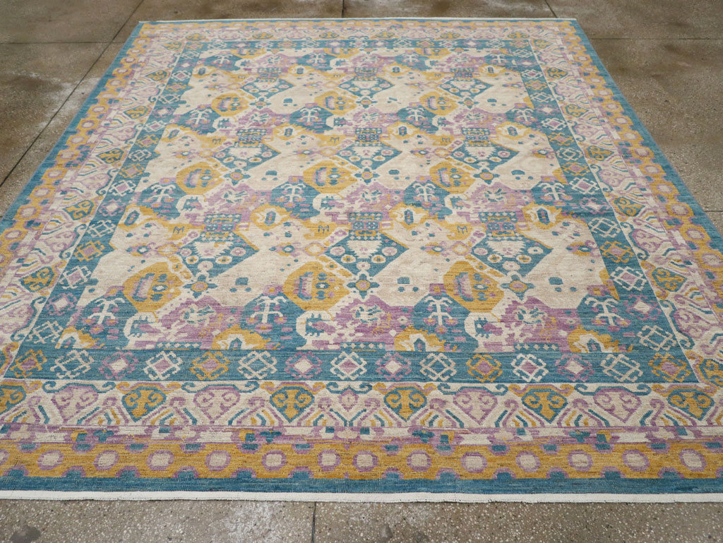 Modern East Turkestan Khotan Room Size Carpet, No.33391 - Staging