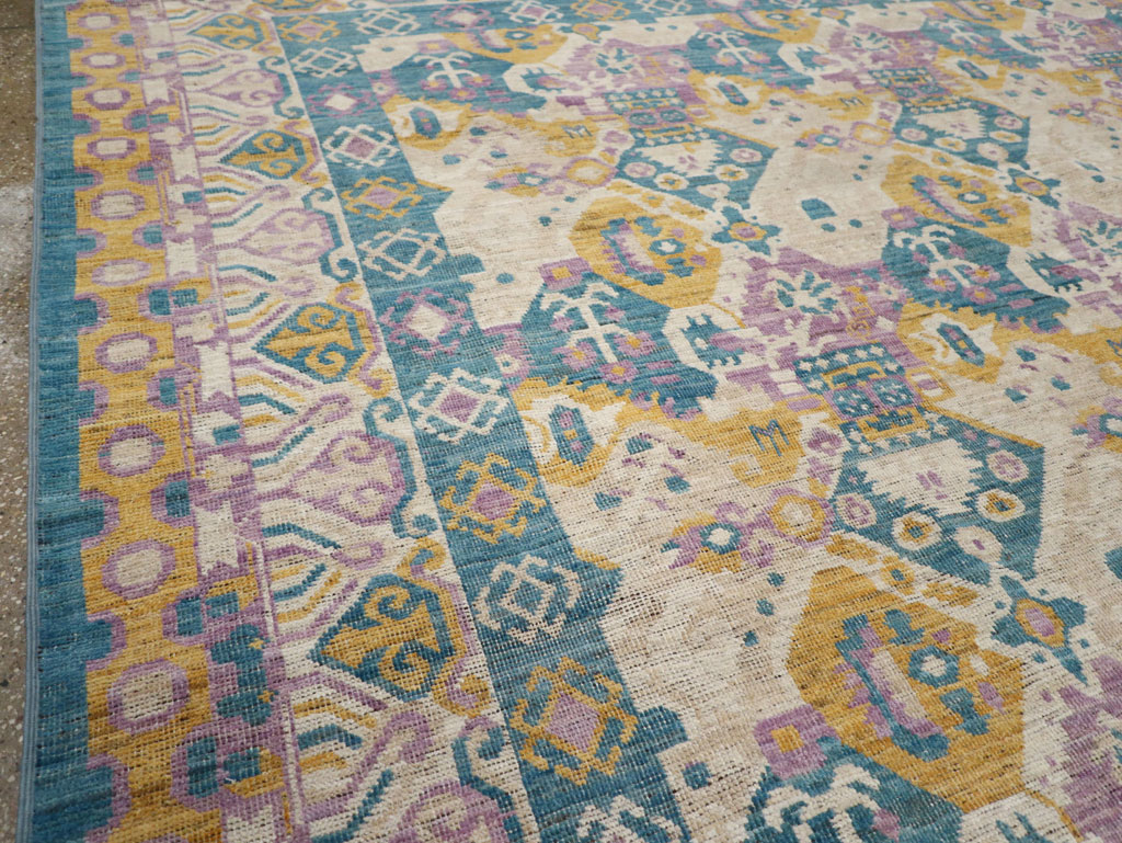 Modern East Turkestan Khotan Room Size Carpet, No.33391 - Staging