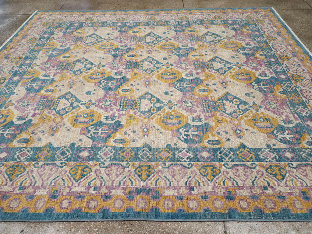 Modern East Turkestan Khotan Room Size Carpet, No.33391 - Staging