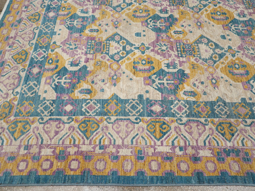 Modern East Turkestan Khotan Room Size Carpet, No.33391 - Staging
