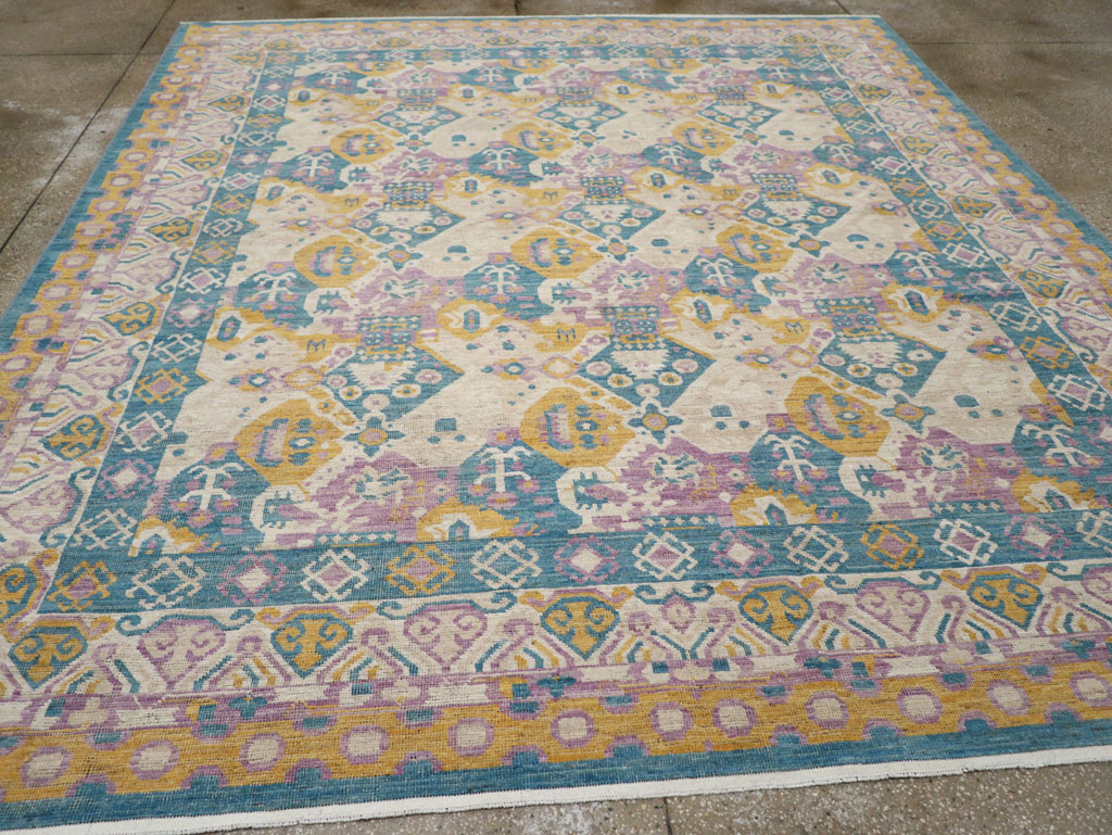 Modern East Turkestan Khotan Room Size Carpet, No.33391 - Staging