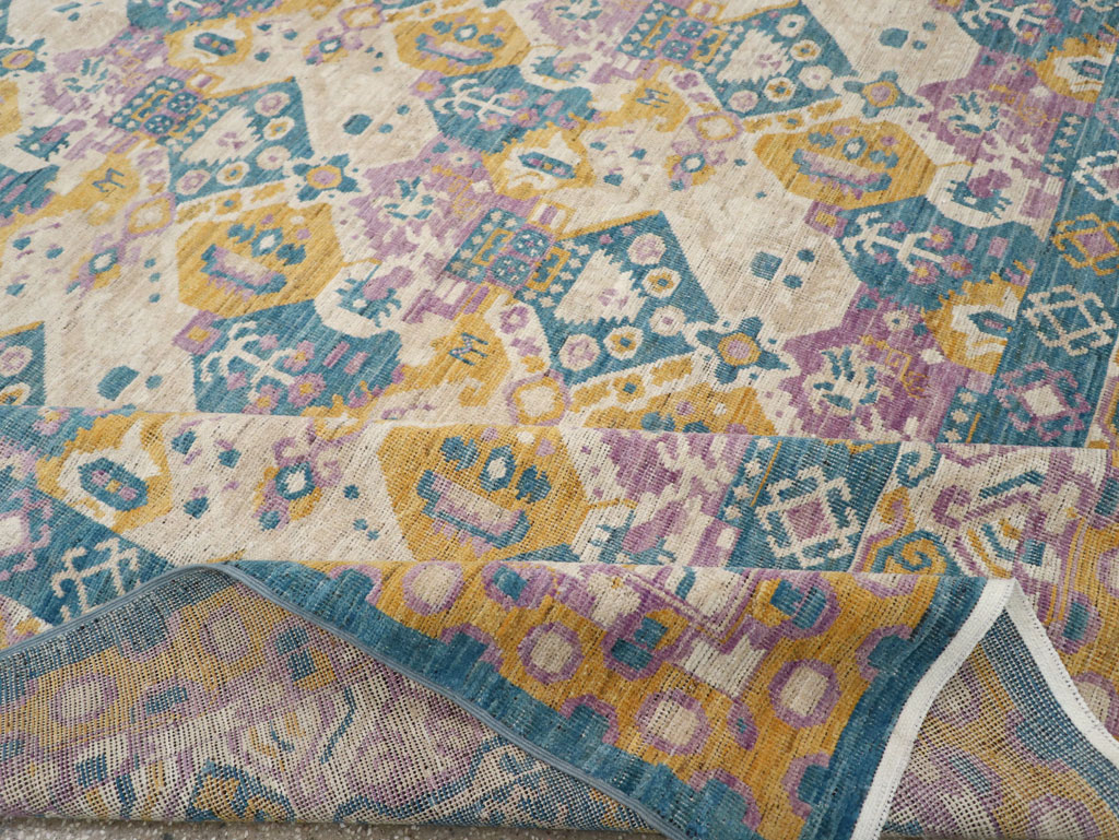 Modern East Turkestan Khotan Room Size Carpet, No.33391 - Staging