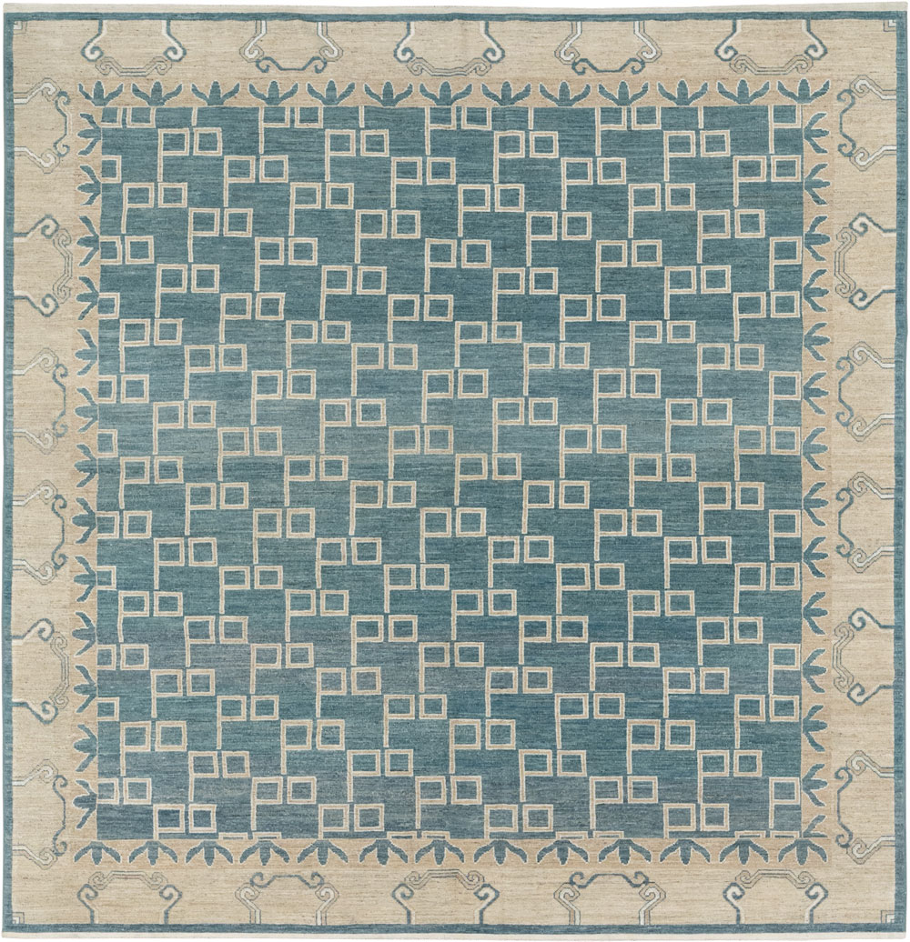 Modern East Turkestan Khotan Square Room Size Carpet, No.33393 - Staging
