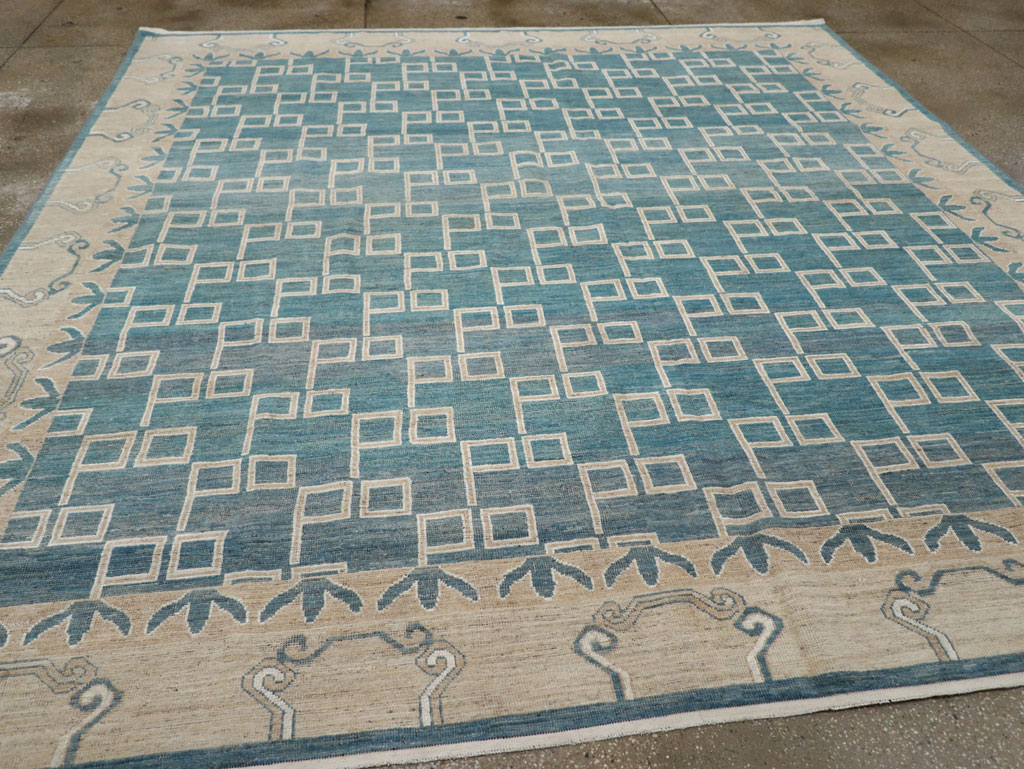 Modern East Turkestan Khotan Square Room Size Carpet, No.33393 - Staging