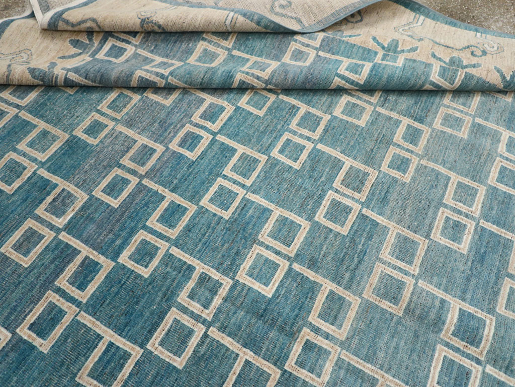 Modern East Turkestan Khotan Square Room Size Carpet, No.33393 - Staging