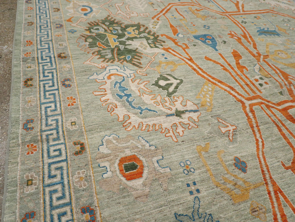 Modern East Turkestan Khotan Room Size Carpet, No.33394 - Staging