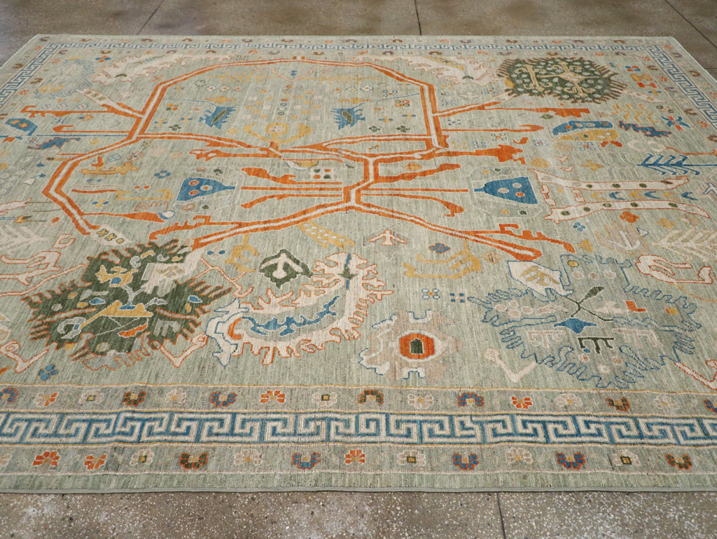 Modern East Turkestan Khotan Room Size Carpet, No.33394 - Staging