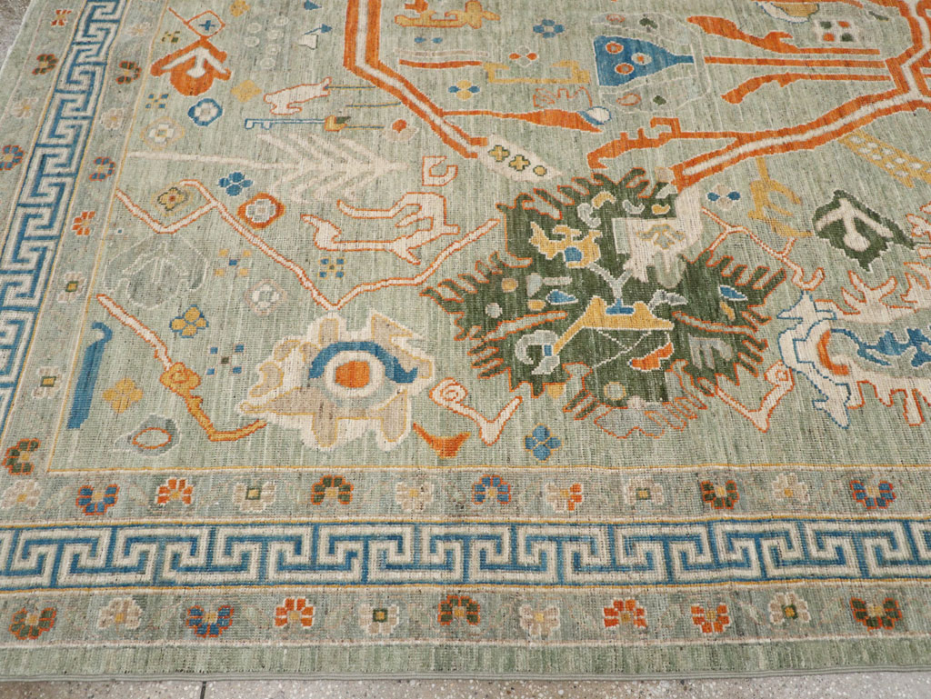 Modern East Turkestan Khotan Room Size Carpet, No.33394 - Staging