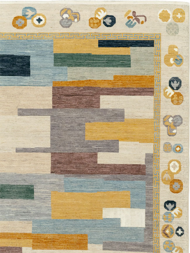 Modern East Turkestan Khotan Large Room Size Carpet, No.33395 - Staging