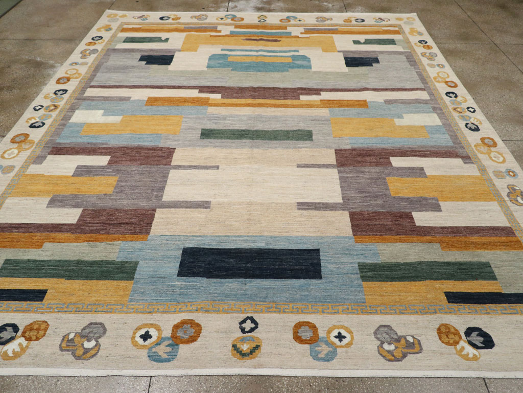Modern East Turkestan Khotan Large Room Size Carpet, No.33395 - Staging