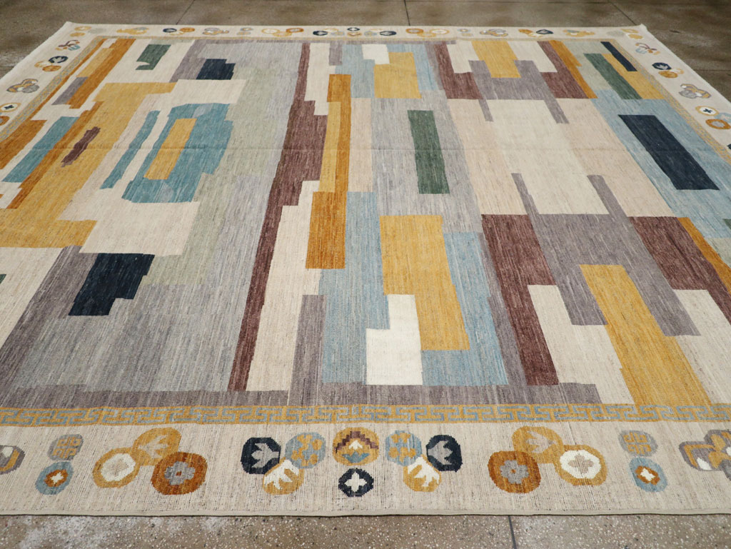 Modern East Turkestan Khotan Large Room Size Carpet, No.33395 - Staging