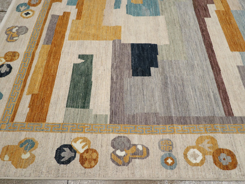 Modern East Turkestan Khotan Large Room Size Carpet, No.33395 - Staging