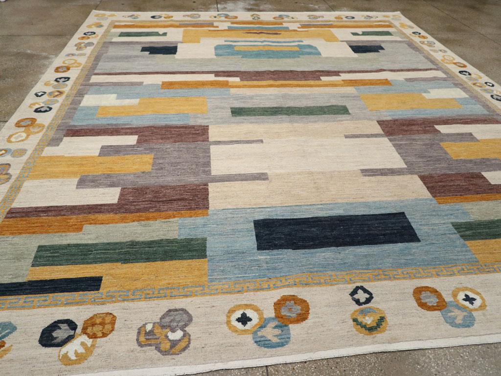 Modern East Turkestan Khotan Large Room Size Carpet, No.33395 - Staging