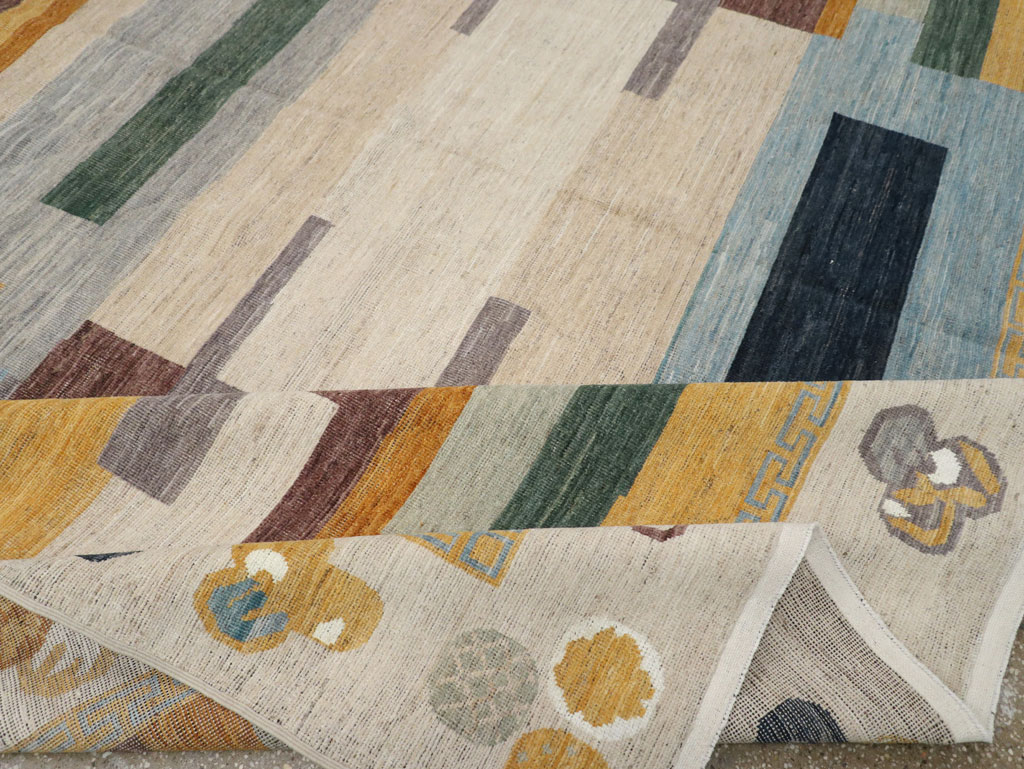 Modern East Turkestan Khotan Large Room Size Carpet, No.33395 - Staging