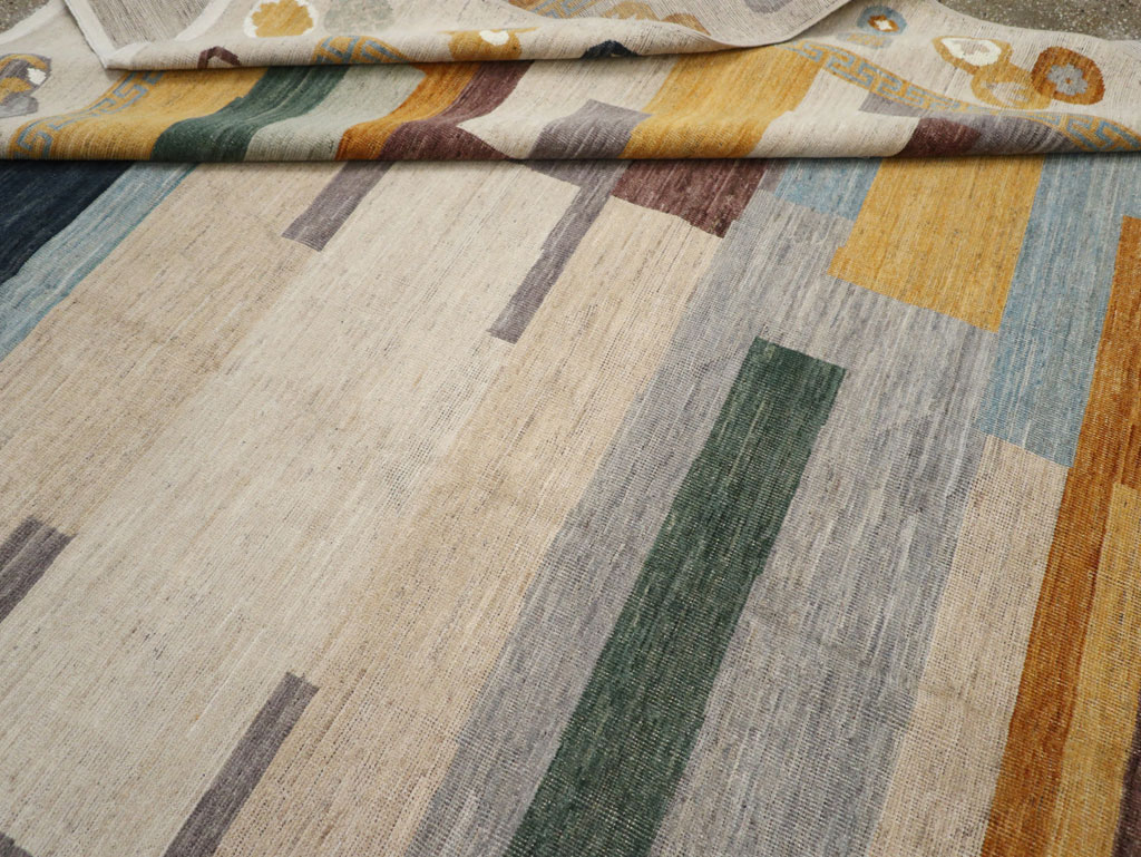 Modern East Turkestan Khotan Large Room Size Carpet, No.33395 - Staging