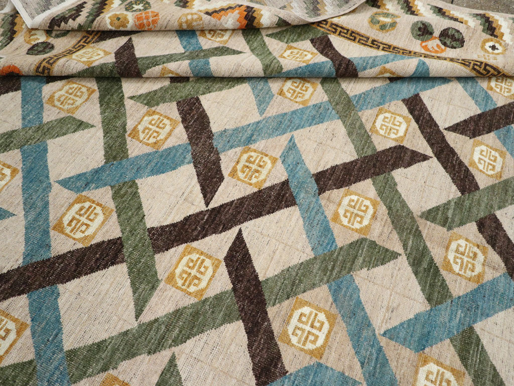 Modern East Turkestan Khotan Room Size Carpet, No.33396 - Staging