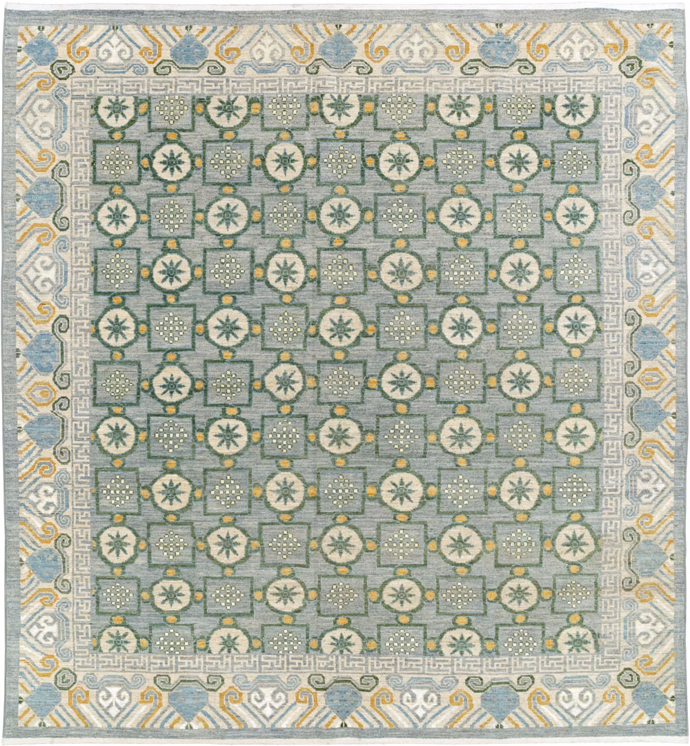 Modern East Turkestan Khotan Room Size Carpet, No.33397 - Staging
