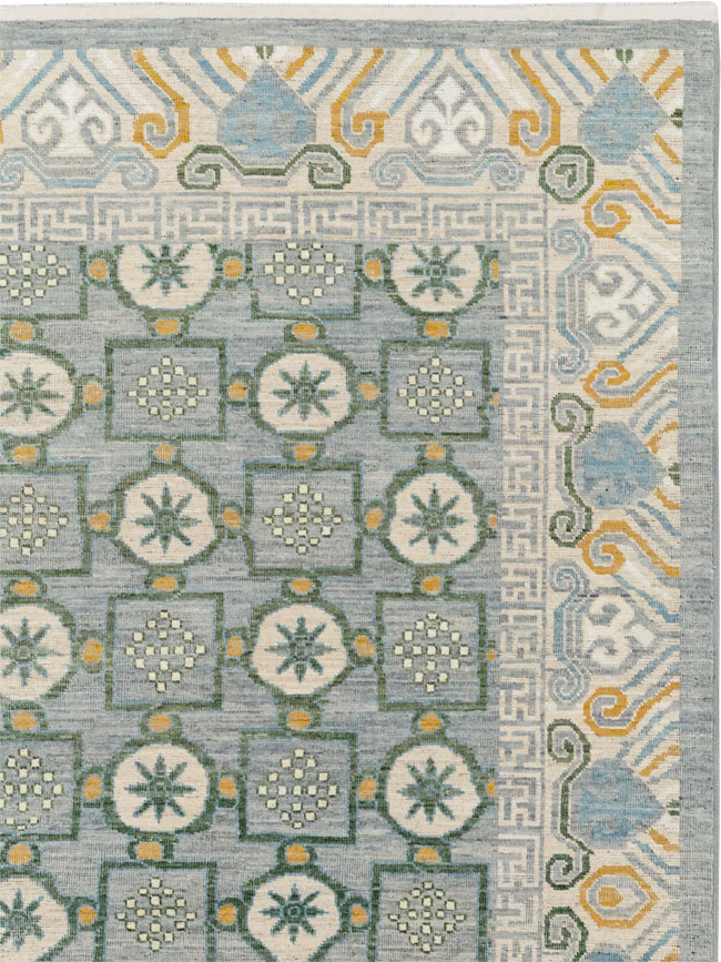 Modern East Turkestan Khotan Room Size Carpet, No.33397 - Staging
