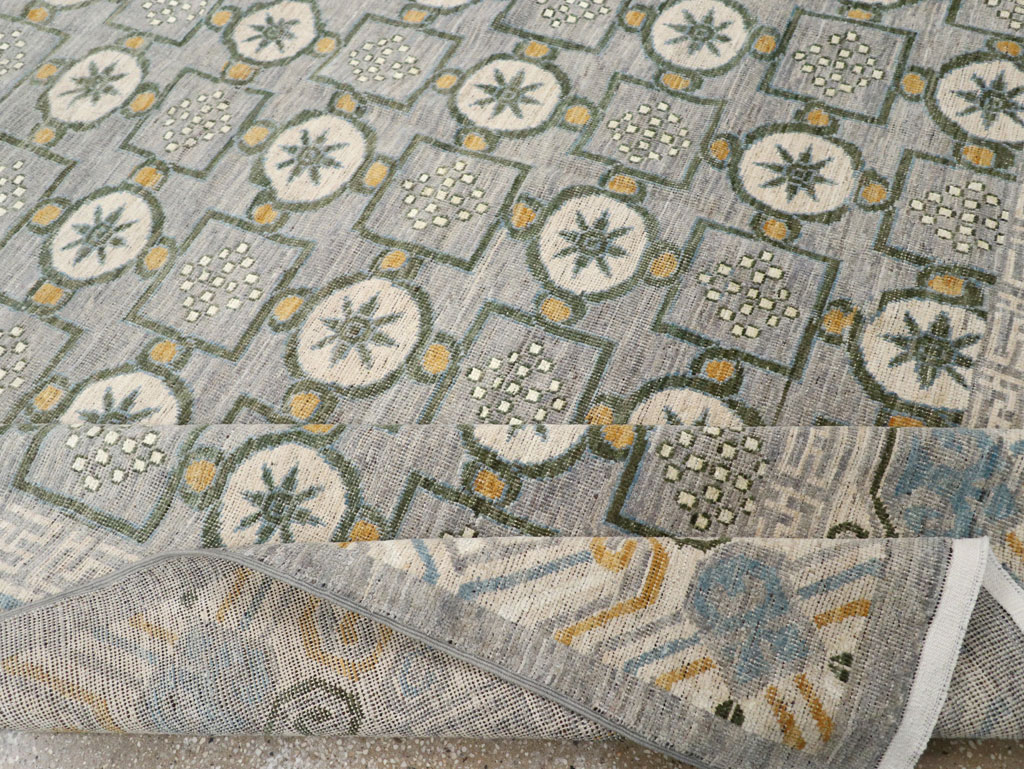 Modern East Turkestan Khotan Room Size Carpet, No.33397 - Staging