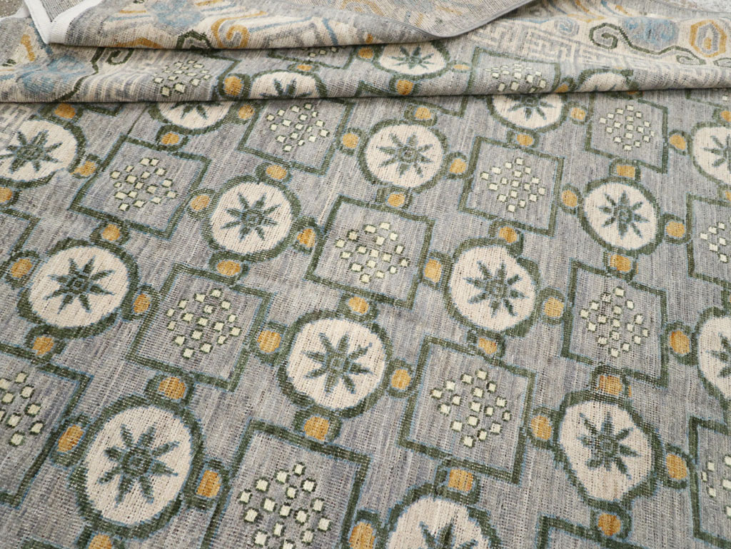 Modern East Turkestan Khotan Room Size Carpet, No.33397 - Staging