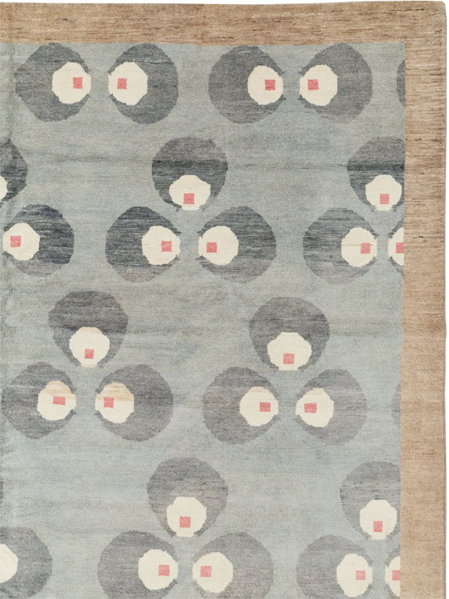 Modern East Turkestan Art Deco Room Size Carpet, No.33401 - Staging