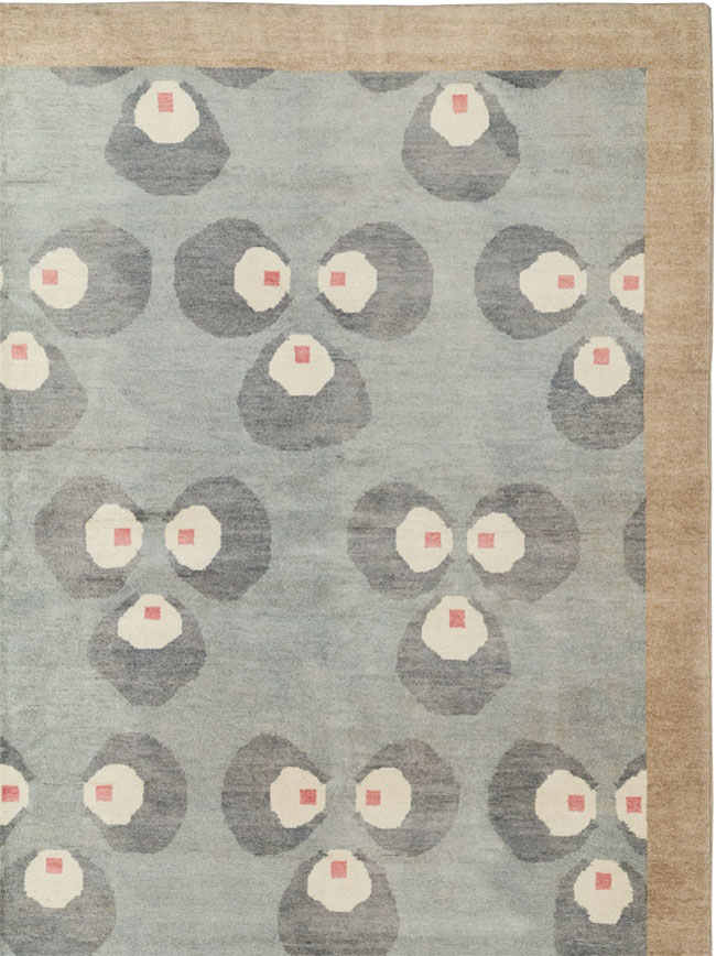 Modern East Turkestan Art Deco Room Size Carpet, No.33401 - Staging