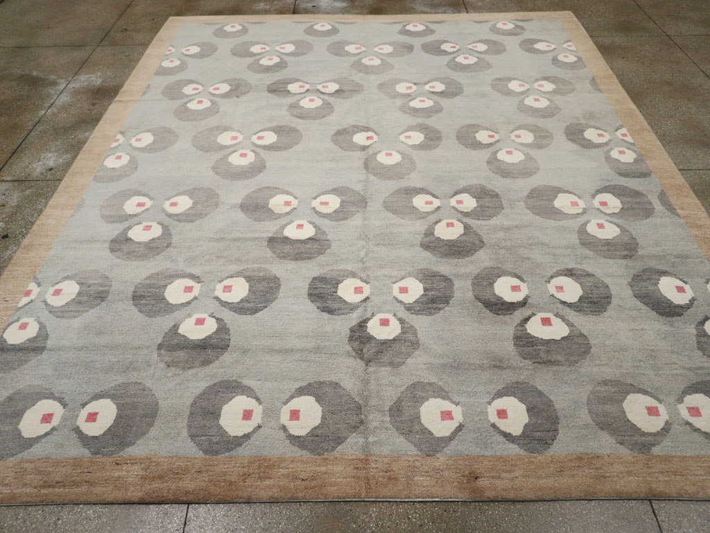 Modern East Turkestan Art Deco Room Size Carpet, No.33401 - Staging