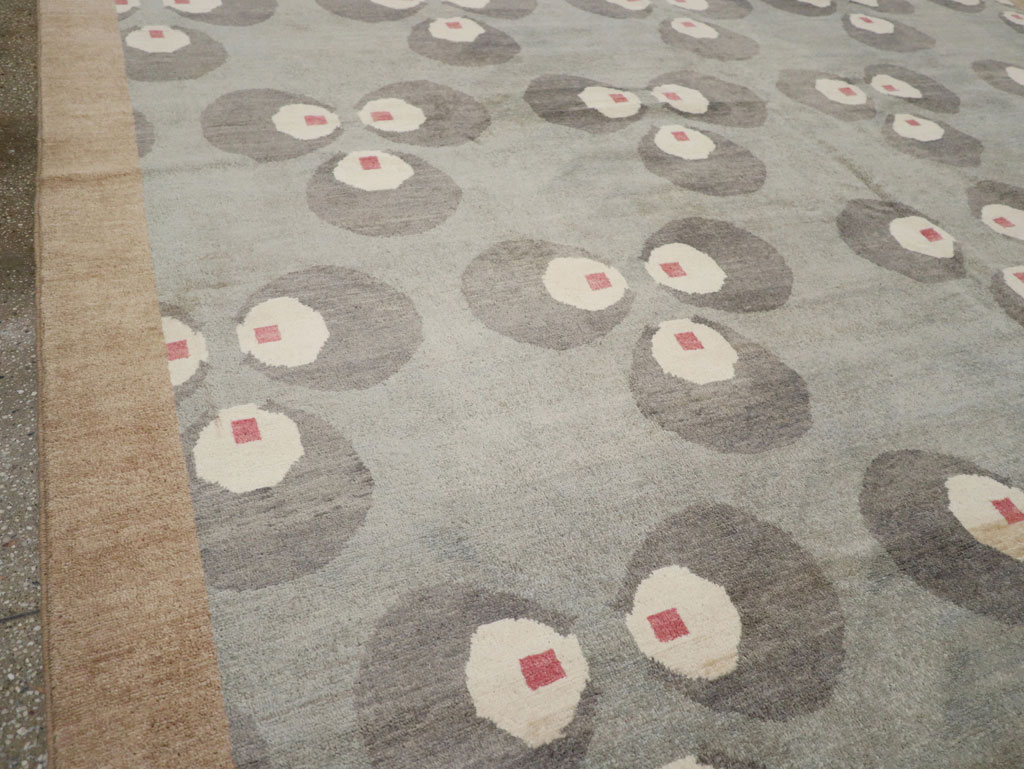 Modern East Turkestan Art Deco Room Size Carpet, No.33401 - Staging