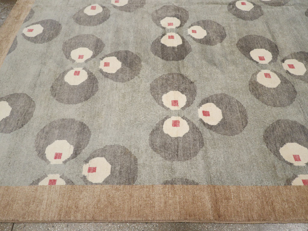 Modern East Turkestan Art Deco Room Size Carpet, No.33401 - Staging