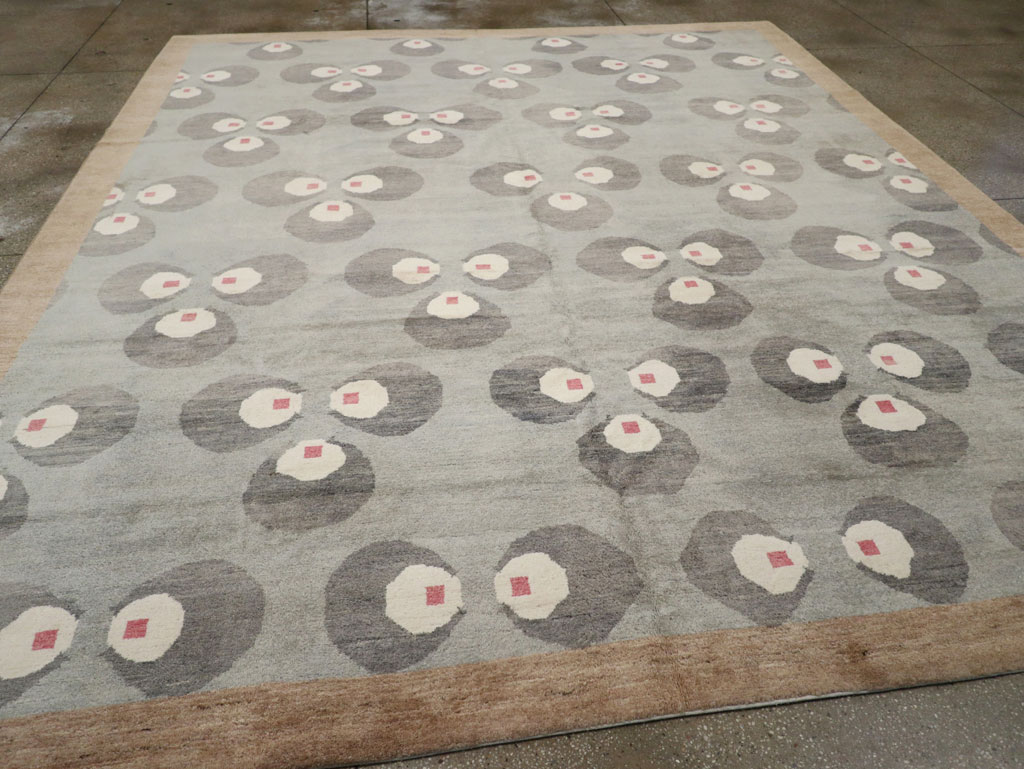 Modern East Turkestan Art Deco Room Size Carpet, No.33401 - Staging