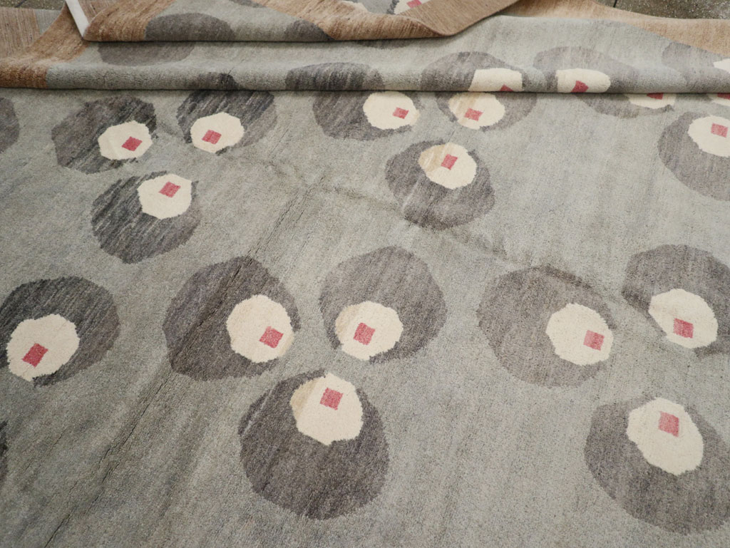 Modern East Turkestan Art Deco Room Size Carpet, No.33401 - Staging