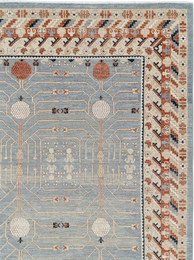 Modern East Turkestan Khotan Large Room Size Carpet, No.33402 - Staging