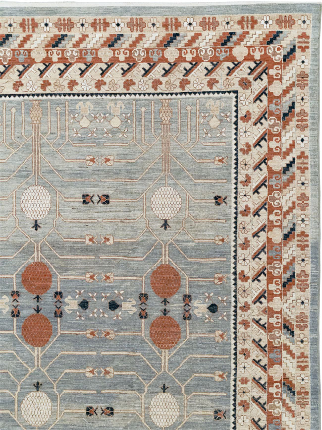 Modern East Turkestan Khotan Large Room Size Carpet, No.33402 - Staging