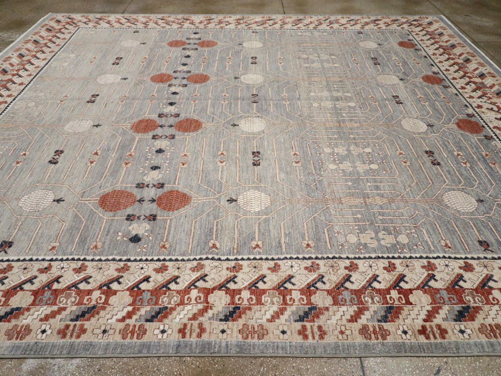Modern East Turkestan Khotan Large Room Size Carpet, No.33402 - Staging