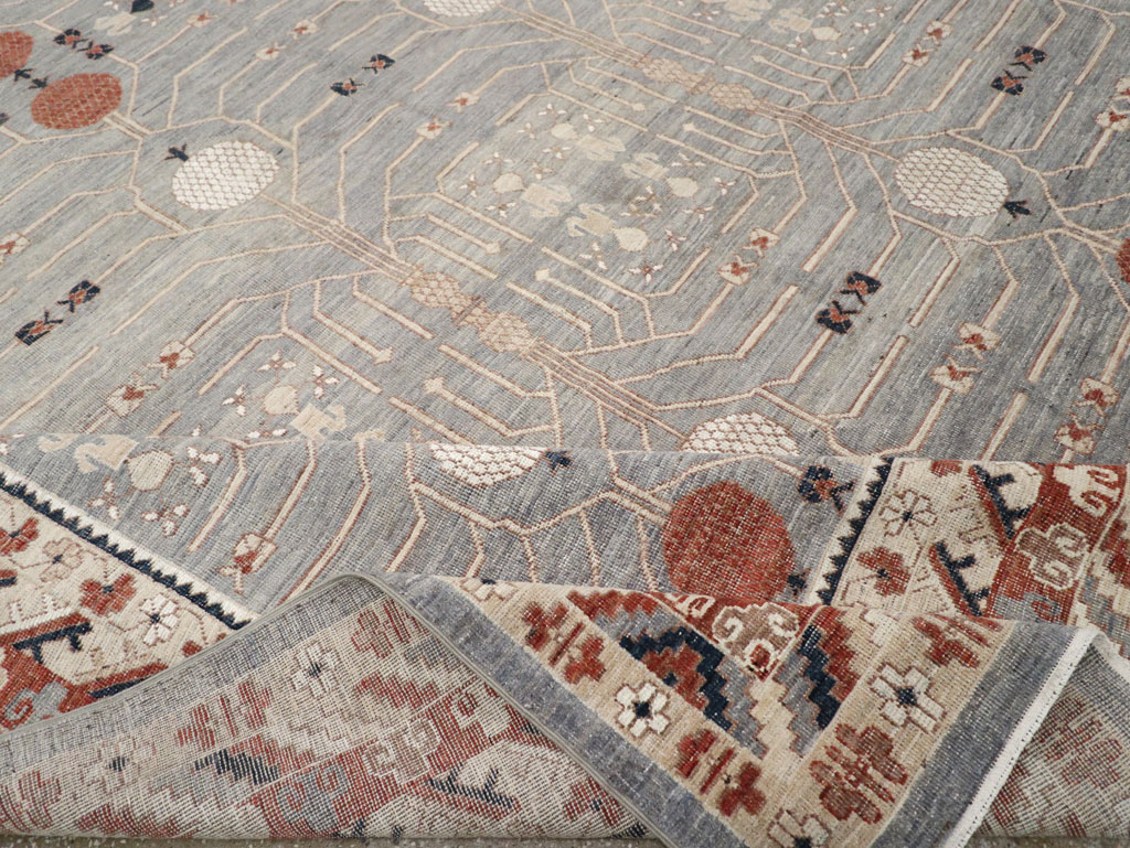 Modern East Turkestan Khotan Large Room Size Carpet, No.33402 - Staging