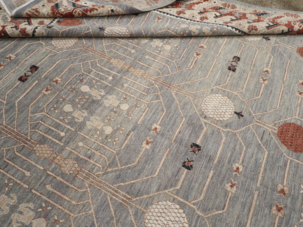 Modern East Turkestan Khotan Large Room Size Carpet, No.33402 - Staging