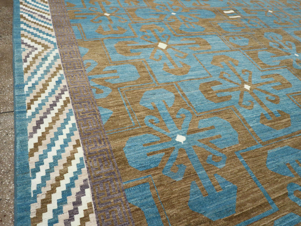 Modern East Turkestan Khotan Large Room Size Carpet, No.33403 - Staging