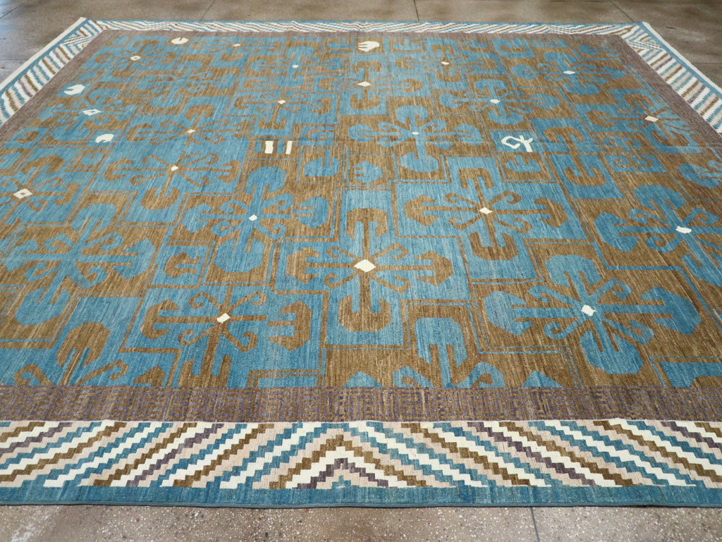 Modern East Turkestan Khotan Large Room Size Carpet, No.33403 - Staging