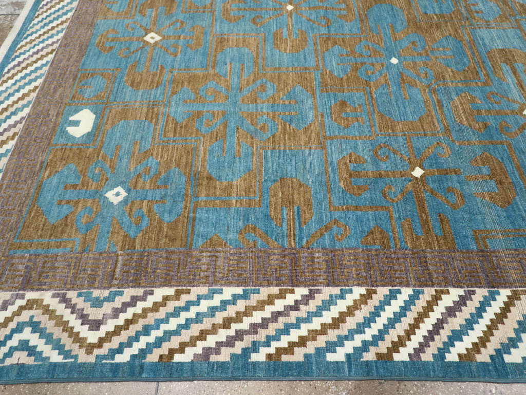 Modern East Turkestan Khotan Large Room Size Carpet, No.33403 - Staging