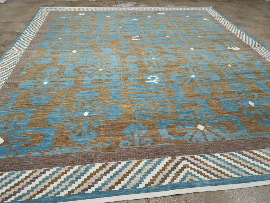 Modern East Turkestan Khotan Large Room Size Carpet, No.33403 - Staging
