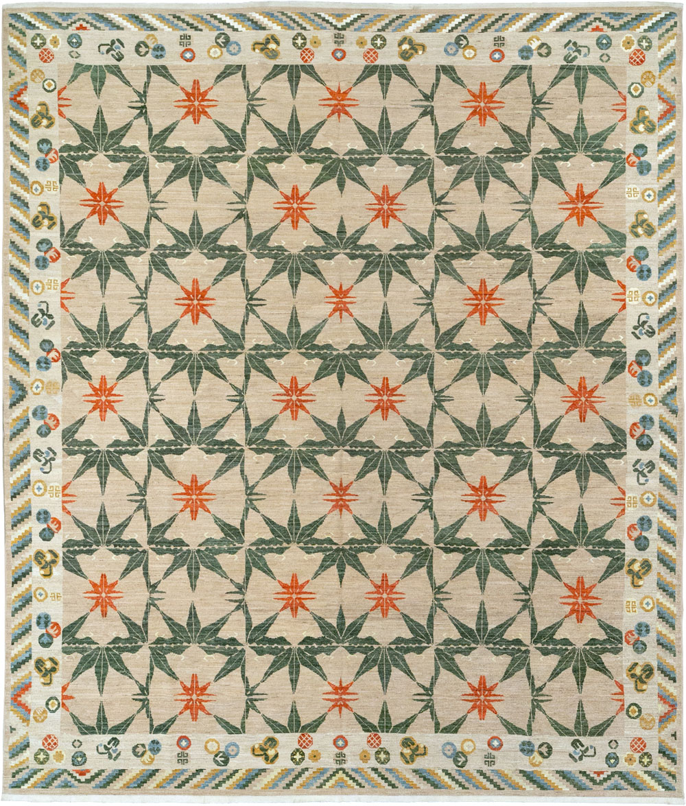 Modern East Turkestan Khotan Large Room Size Carpet, No.33404 - Staging