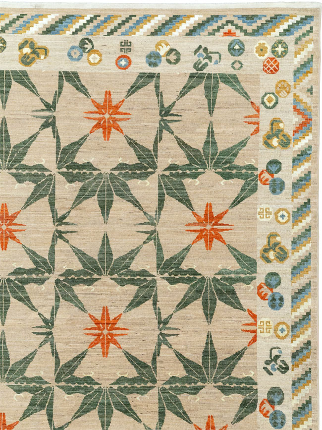 Modern East Turkestan Khotan Large Room Size Carpet, No.33404 - Staging