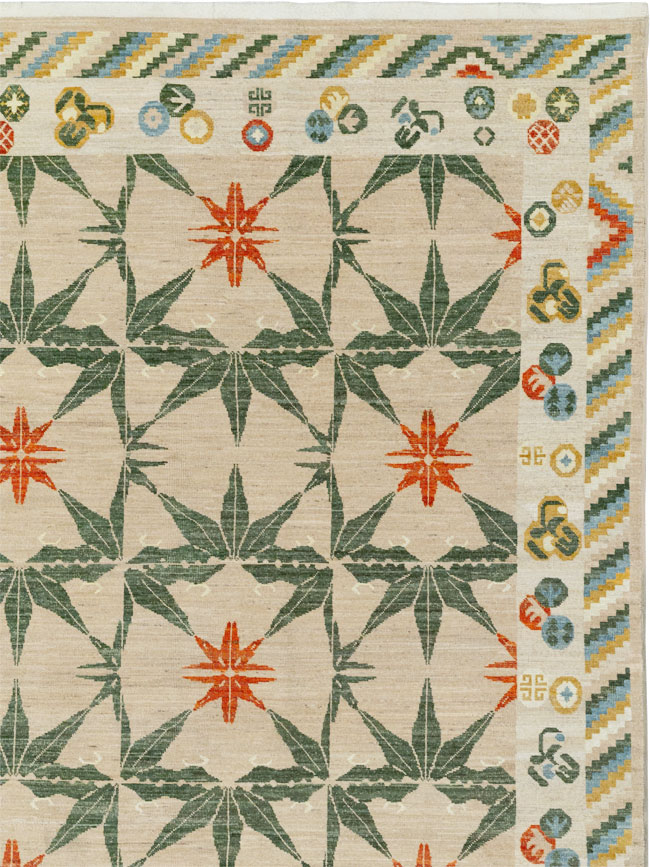 Modern East Turkestan Khotan Large Room Size Carpet, No.33404 - Staging